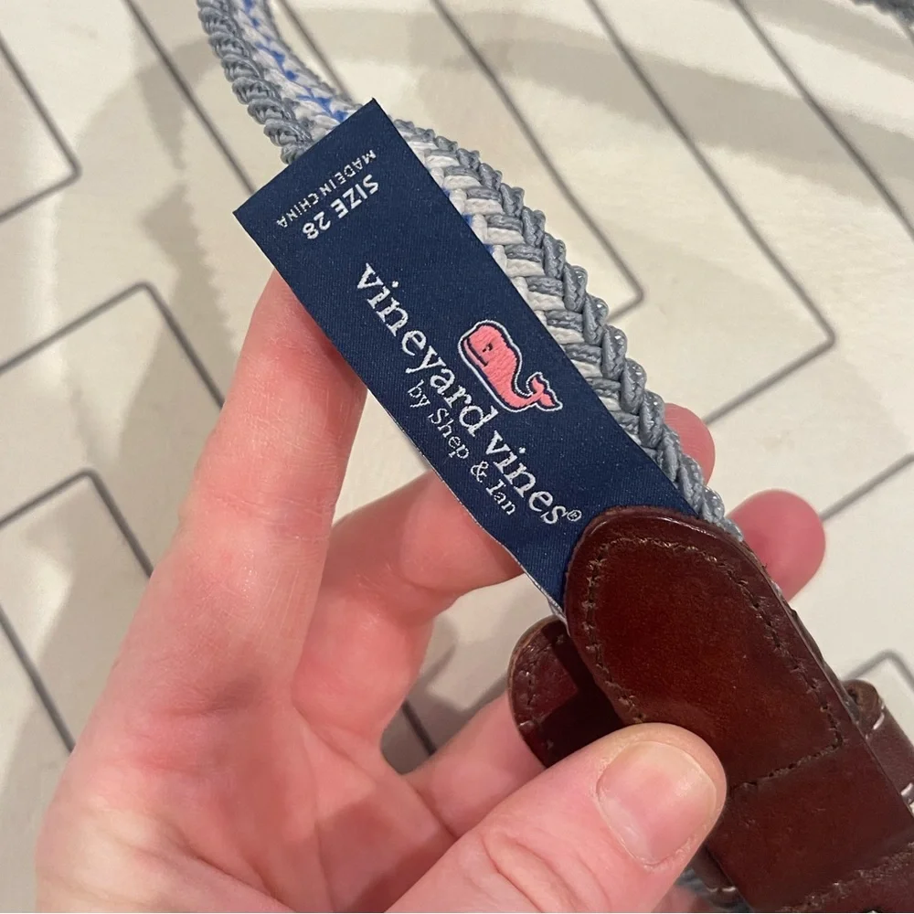 Vineyard Vines Woven Leather Belt